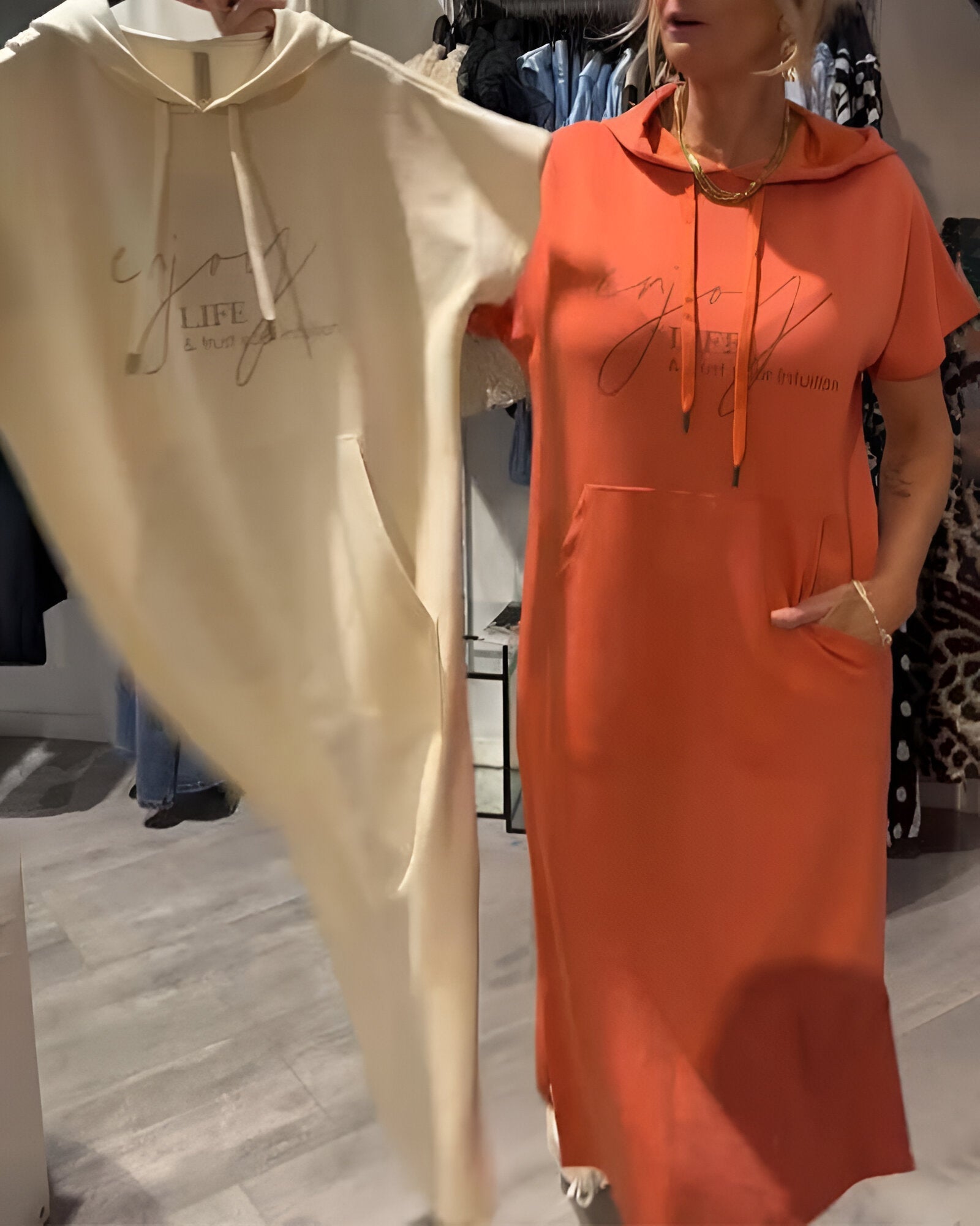 Saskia | Sukienka Bluza z Kapturem