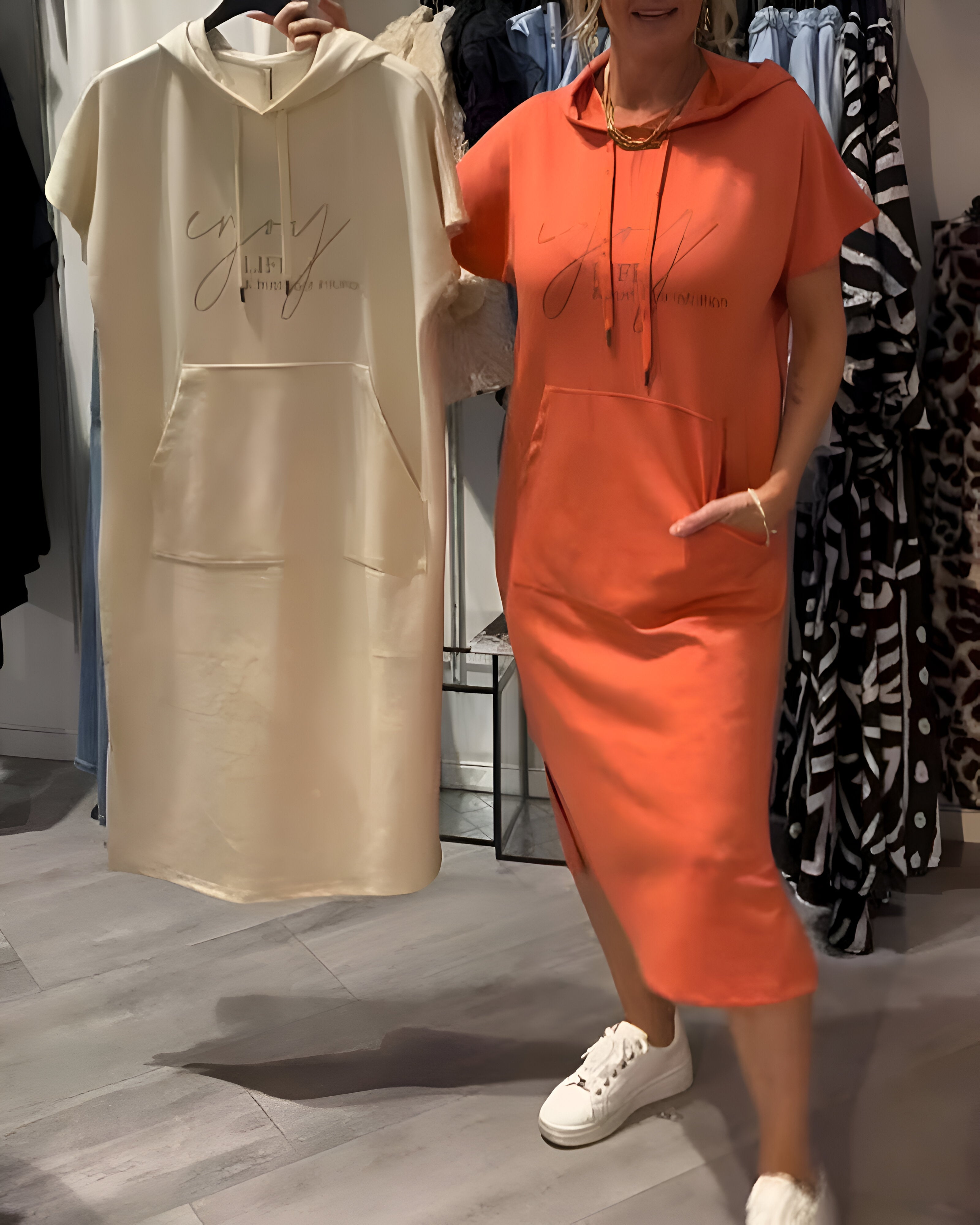Saskia | Sukienka Bluza z Kapturem
